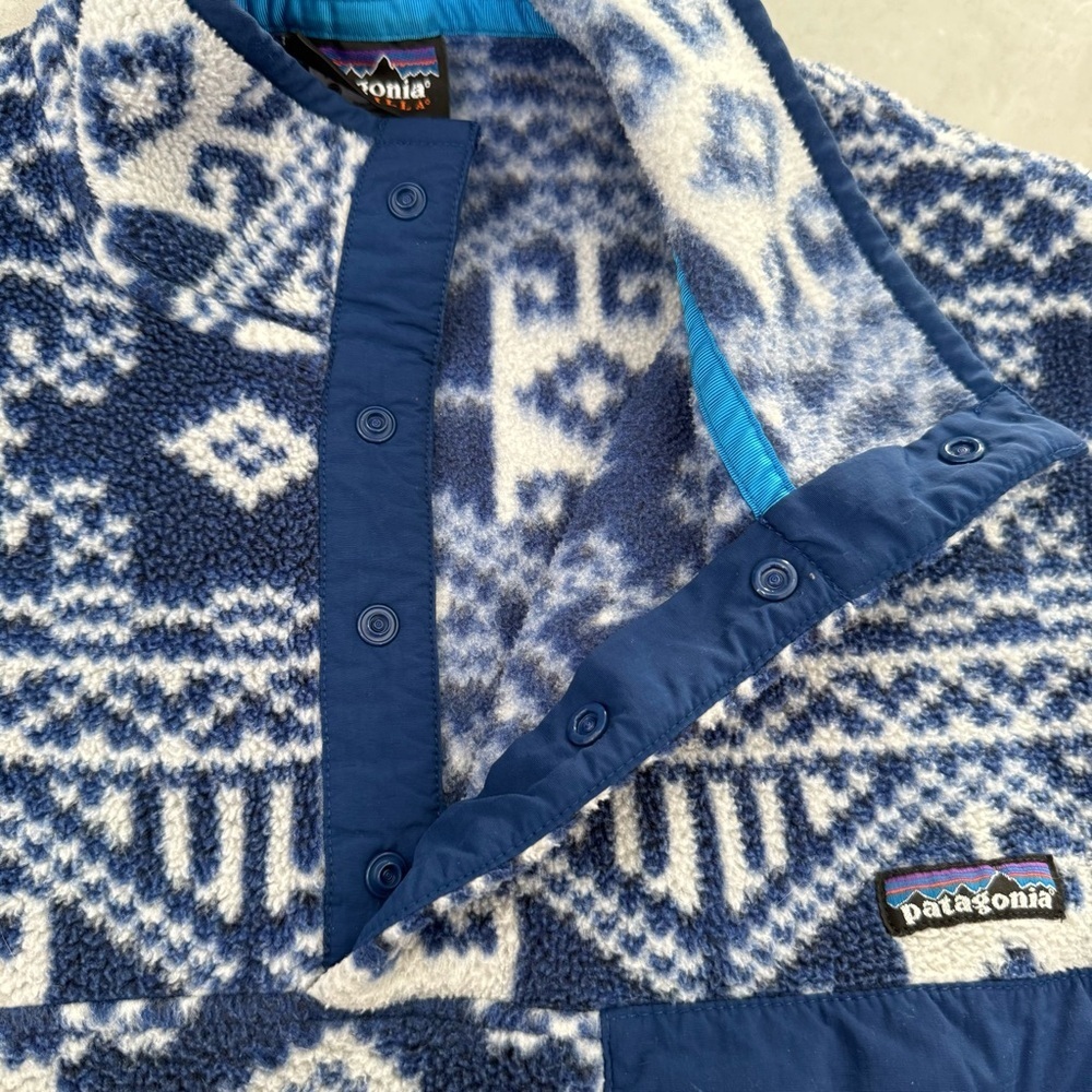 Men’s Vintage Patagonia Synchilla Nordic Fisher Snap-T Pullover Jacket Small - Picture 7 of 16